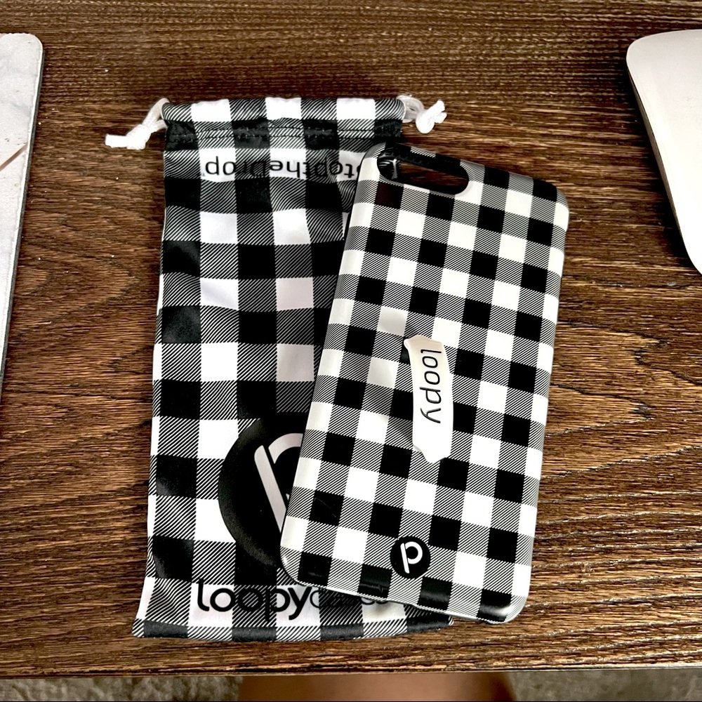 Loopy Original iPhone 6/7/8 PLUS Phone Case Black & White Plaid
